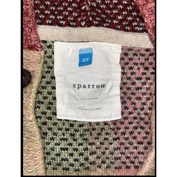 Anthropologie (XS)Sparrow Boho Hoodie Sweater Coat Toggle Lambswool Merino Blend - Picture 6 of 14